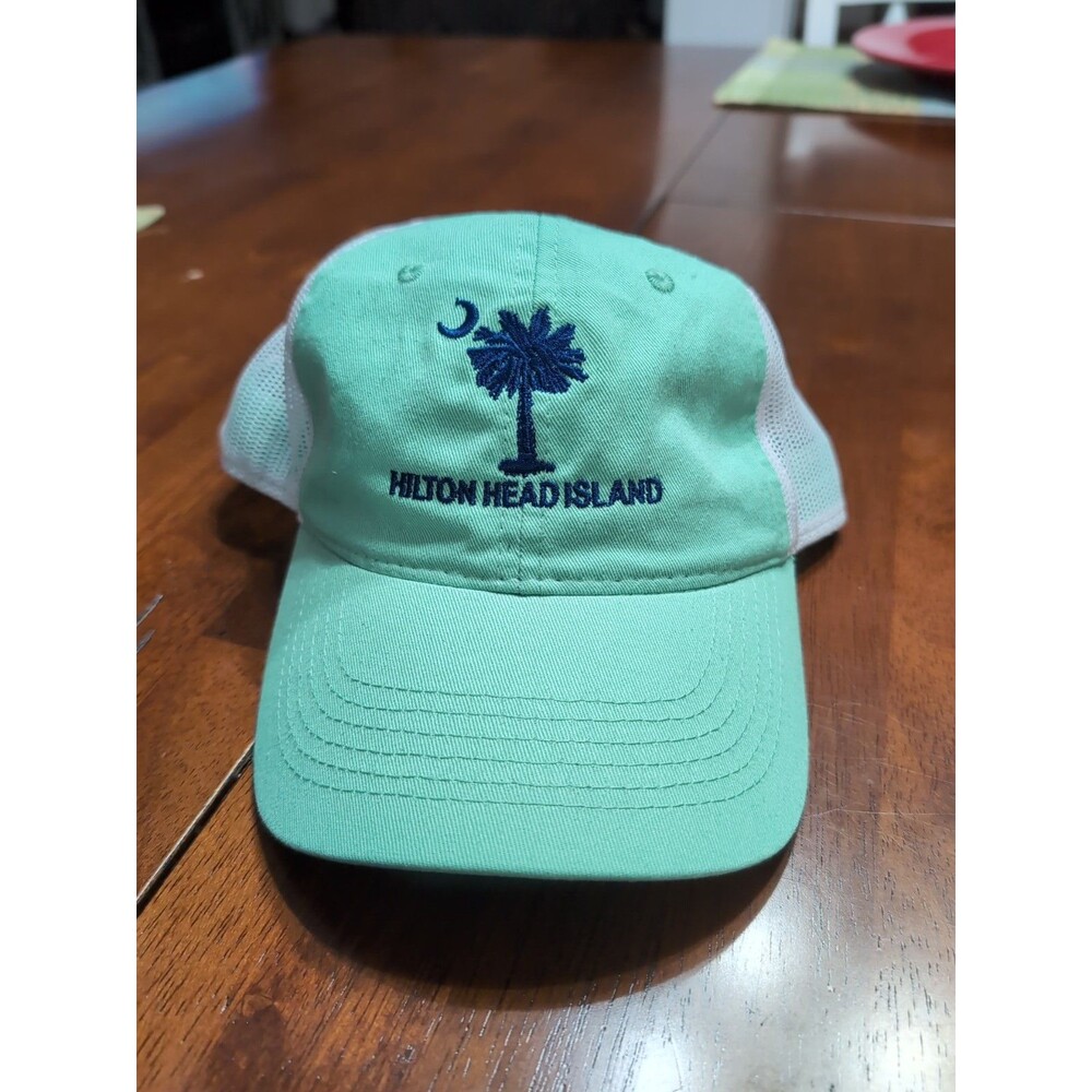 Hilton Head Hat Seafoam South Carolina adjustable navy logo